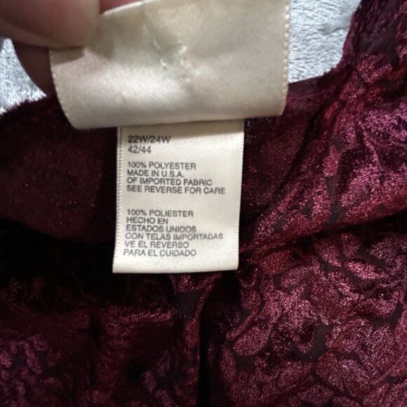 Vtg Velvet Burnout top Womens plus Sz 22/24 2x Y2K Goth Vampire Whimsigoth USA - Picture 7 of 10